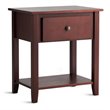 Costway Contemporary MDF and Pine Beside Table with Sturdy Frame in Brown