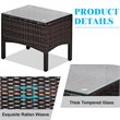 Costway 3-piece Rattan Patio Furniture Set with Sofa Chair in Turquoise