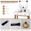 Costway MDF Vanity Dressing Table Set with Bluetooth Speakers in White/Gold