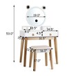 Costway MDF Vanity Dressing Table Set with Bluetooth Speakers in White/Gold