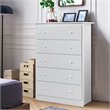 Costway 5-drawer Contemporary PB Board and MDF Chest w/ Multi Layers in White