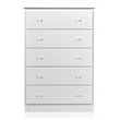 Costway 5-drawer Contemporary PB Board and MDF Chest w/ Multi Layers in White