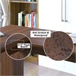 Costway L-Shaped Particle Board Corner Computer Desk with Drawers in Brown