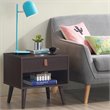 Costway Contemporary Chipboards and MDF Multifunctional Nightstand in Espresso