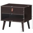 Costway Contemporary Chipboards and MDF Multifunctional Nightstand in Espresso