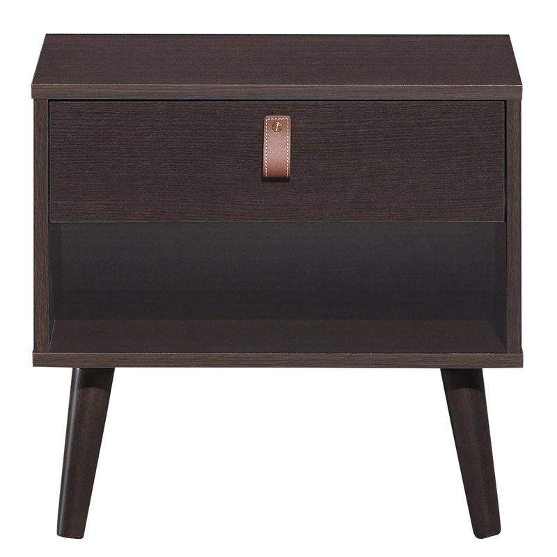 Costway Contemporary Chipboards and MDF Multifunctional Nightstand in Espresso