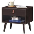 Costway Contemporary Chipboards and MDF Multifunctional Nightstand in Espresso
