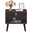 Costway Contemporary Chipboards and MDF Multifunctional Nightstand in Espresso
