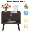 Costway Contemporary Chipboards and MDF Multifunctional Nightstand in Espresso