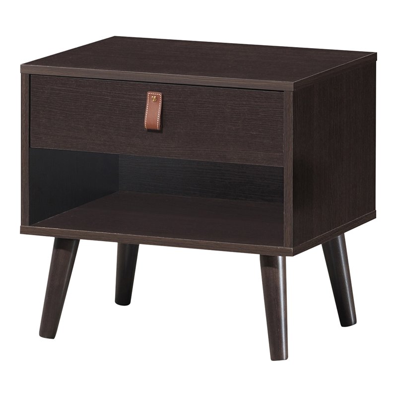 Costway Contemporary Chipboards and MDF Multifunctional Nightstand in Espresso