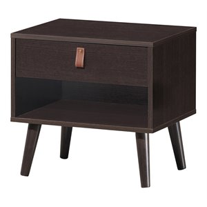 Costway Contemporary Chipboards and MDF Multifunctional Nightstand in Espresso