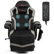 Costway PU Leather and Iron Swivel Massage Gaming Chair in Gray