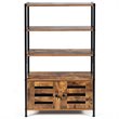 Costway MDF and Steel Bathroom Bookcase with 4 Tier Shelves in Brown and Black