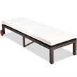Costway Adjustable Backrest and Removable Wheels Patio Lounge Chair in White
