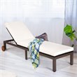 Costway Adjustable Backrest and Removable Wheels Patio Lounge Chair in White
