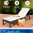 Costway Adjustable Backrest and Removable Wheels Patio Lounge Chair in White