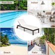 Costway Adjustable Backrest and Removable Wheels Patio Lounge Chair in White