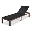 Costway Adjustable Backrest and Removable Wheels Patio Lounge Chair in White
