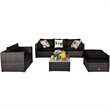 Costway 6-piece Rattan Patio Furniture Set with Sponge Padded Cushions in Black