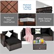 Costway 6-piece Rattan Patio Furniture Set with Sponge Padded Cushions in Black