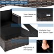 Costway 6-piece Rattan Patio Furniture Set with Sponge Padded Cushions in Black