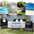 Costway 6-piece Rattan Patio Furniture Set with Sponge Padded Cushions in Black
