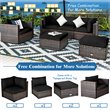 Costway 6-piece Rattan Patio Furniture Set with Sponge Padded Cushions in Black