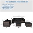 Costway 6-piece Rattan Patio Furniture Set with Sponge Padded Cushions in Black