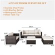 Costway 6-piece Rattan Patio Furniture Set with Sponge Padded Cushions in White