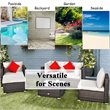 Costway 6-piece Rattan Patio Furniture Set with Sponge Padded Cushions in White