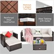 Costway 6-piece Rattan Patio Furniture Set with Sponge Padded Cushions in White