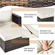 Costway 6-piece Rattan Patio Furniture Set with Sponge Padded Cushions in White