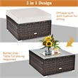 Costway 6-piece Rattan Patio Furniture Set with Sponge Padded Cushions in White