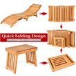 Costway Contemporary Acacia Wood Patio Rocking Chair with Cushion in Natural