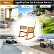 Costway Contemporary Acacia Wood Patio Rocking Chair with Cushion in Natural