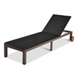 Costway Adjustable Backrest and Removable Wheels Patio Lounge Chair in Turquoise