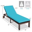 Costway Adjustable Backrest and Removable Wheels Patio Lounge Chair in Turquoise