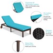 Costway Adjustable Backrest and Removable Wheels Patio Lounge Chair in Turquoise