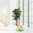 Costway 4-feet Contemporary Polyester Fabric Artificial Ficus Silk Tree in Green