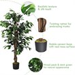 Costway 4-feet Contemporary Polyester Fabric Artificial Ficus Silk Tree in Green