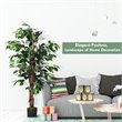 Costway 4-feet Contemporary Polyester Fabric Artificial Ficus Silk Tree in Green