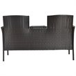 Costway Rattan Steel Patio Loveseat Sofa Set with 2 Thick Cushions in Red