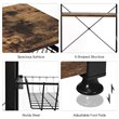 Costway Engineered Wood and Steel Kitchen Baker's Rack with 6 Hooks in Black