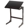 Costway C-Shape Bamboo Adjustable Laptop Desk with Tilting Top in Brown
