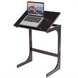 Costway C-Shape Bamboo Adjustable Laptop Desk with Tilting Top in Brown