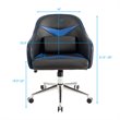 Costway Contemporary PVC & PU Office Chair with Massage Lumbar Support in Blue