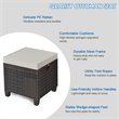 Costway Rattan Cushioned Seat Patio Rattan Ottoman in Brown (Set of 2)