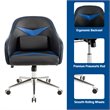 Costway PVC and PU Swivel Office Chair with Massage Lumbar Support in Blue