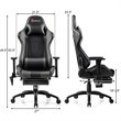 Costway PU and Iron Adjustable Massage Gaming Chair with Headrest in Gray