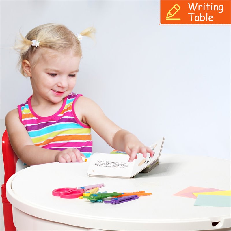 Costway PP Plastic Kids Activity Table Set with 2 Chairs in Multi-Color
